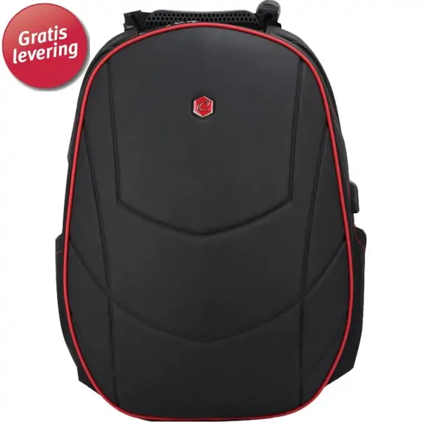 Bestlife Assailant Gaming Backpack Sort Rød