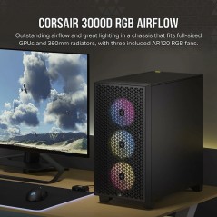 Corsair 3000d Rgb Airflow Tower Udvidet Atx Sort