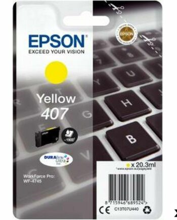 Epson 407 Gul Blækpatron Til Workforce Pro Wf4745 Pak