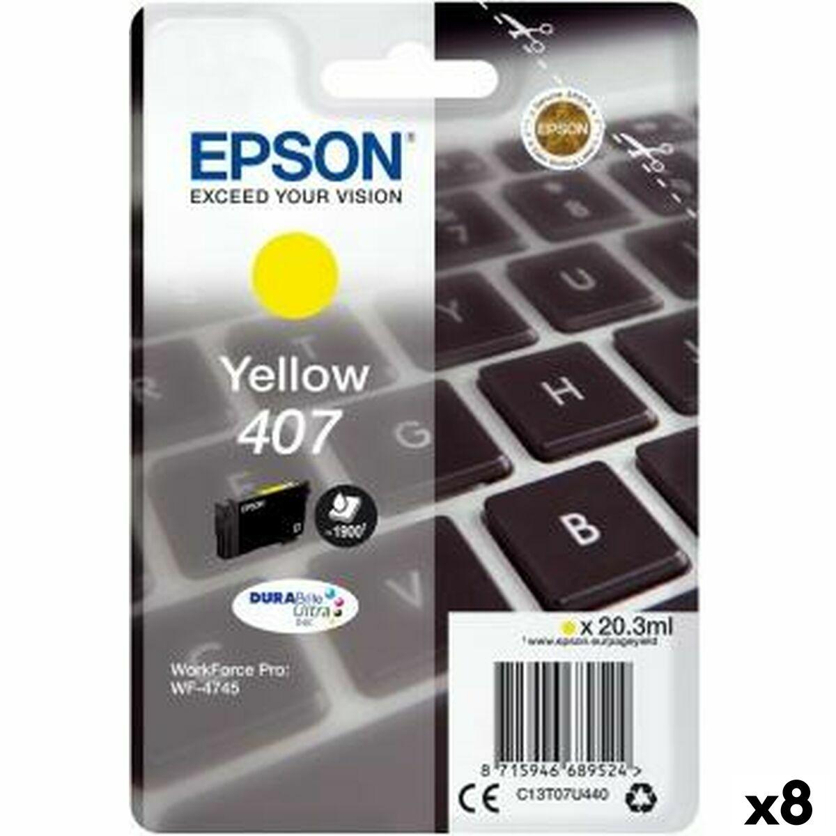 Epson 407 Gul Blækpatron Til Workforce Pro Wf4745 Pak