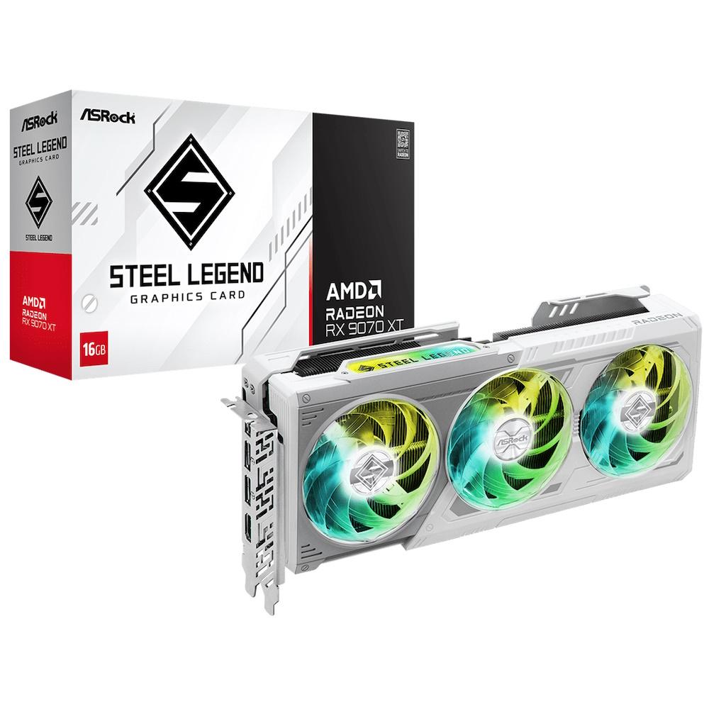 Grafikkort Asrock Radeon 9070 Steel Legend Hvid