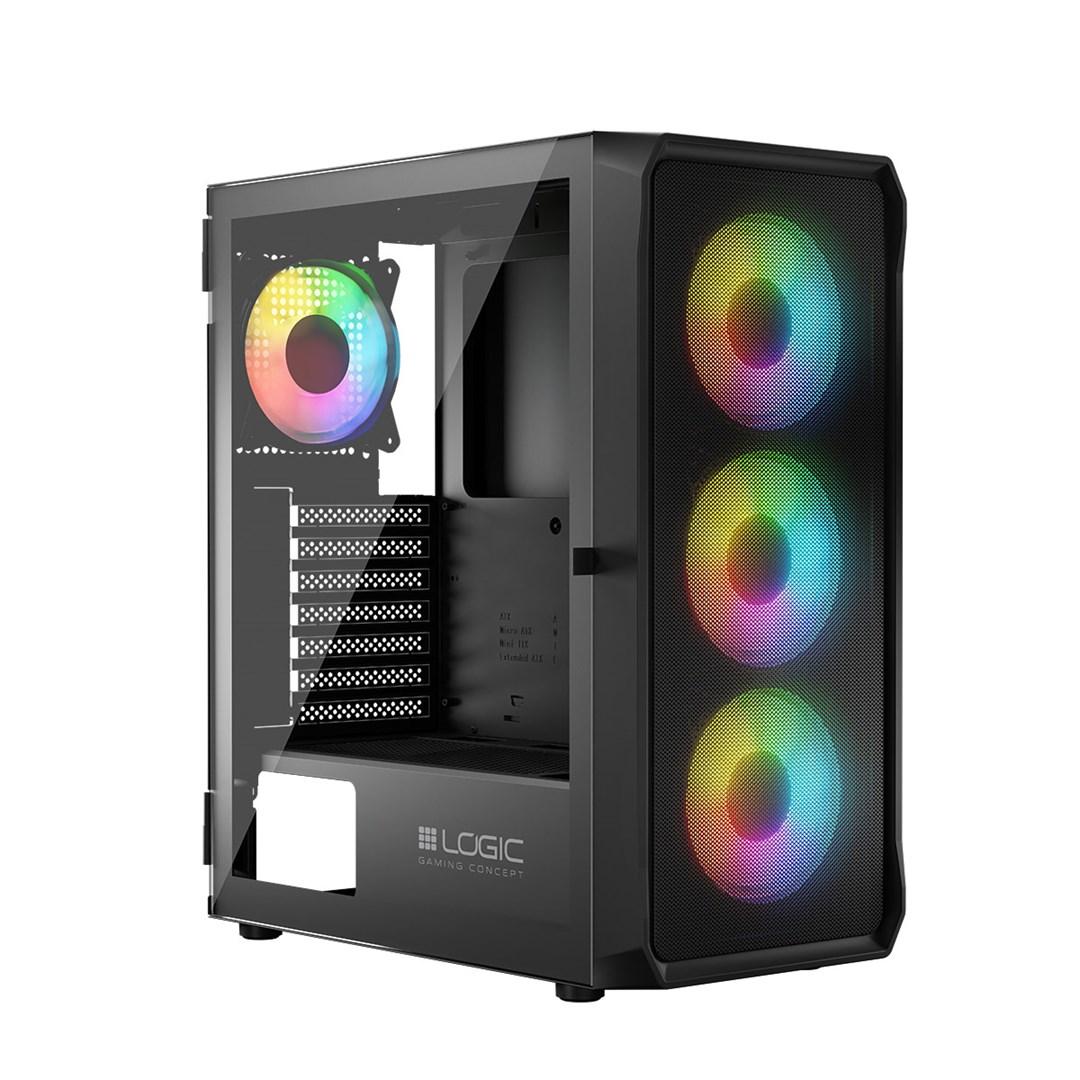 Kabinet Logic Portos Argb Midi Tower Usb Sort