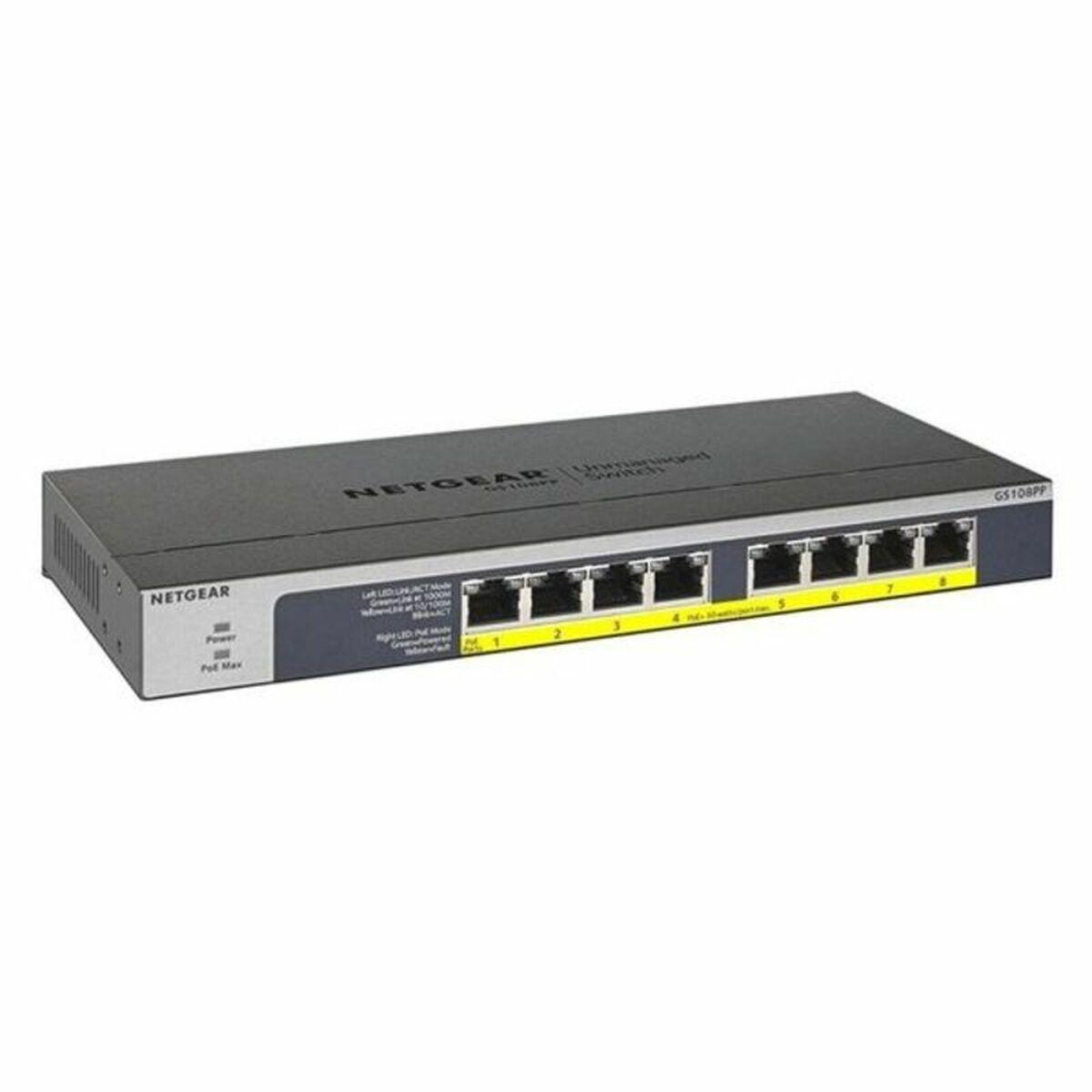 Netværksswitch Netgear Gs108pp Port Gigabit Poe Gbps