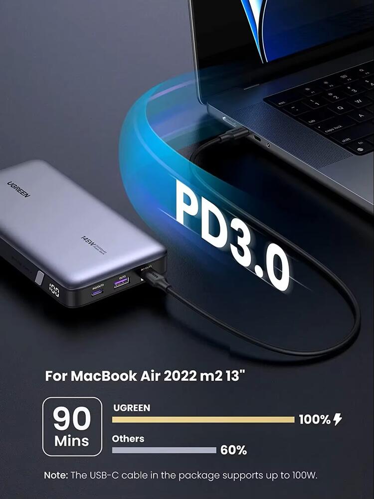 Powerbank Til Bærbar Computer 25000 Mah