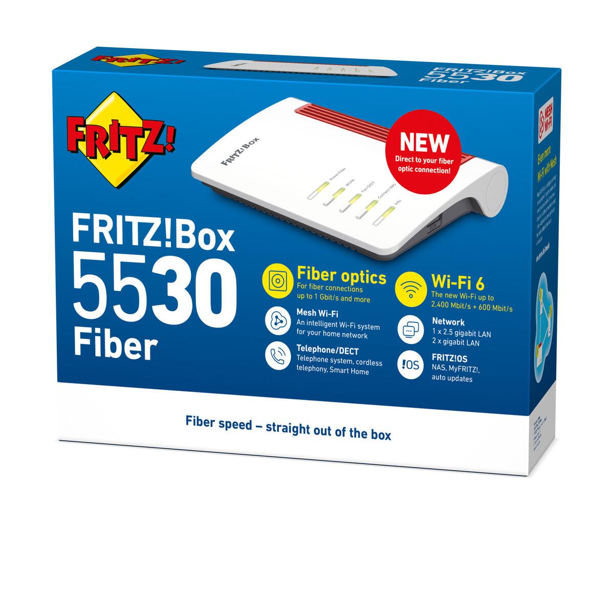 Router Fritz Fritzbox 5530 Fiber Hvid Rj45 Rj11