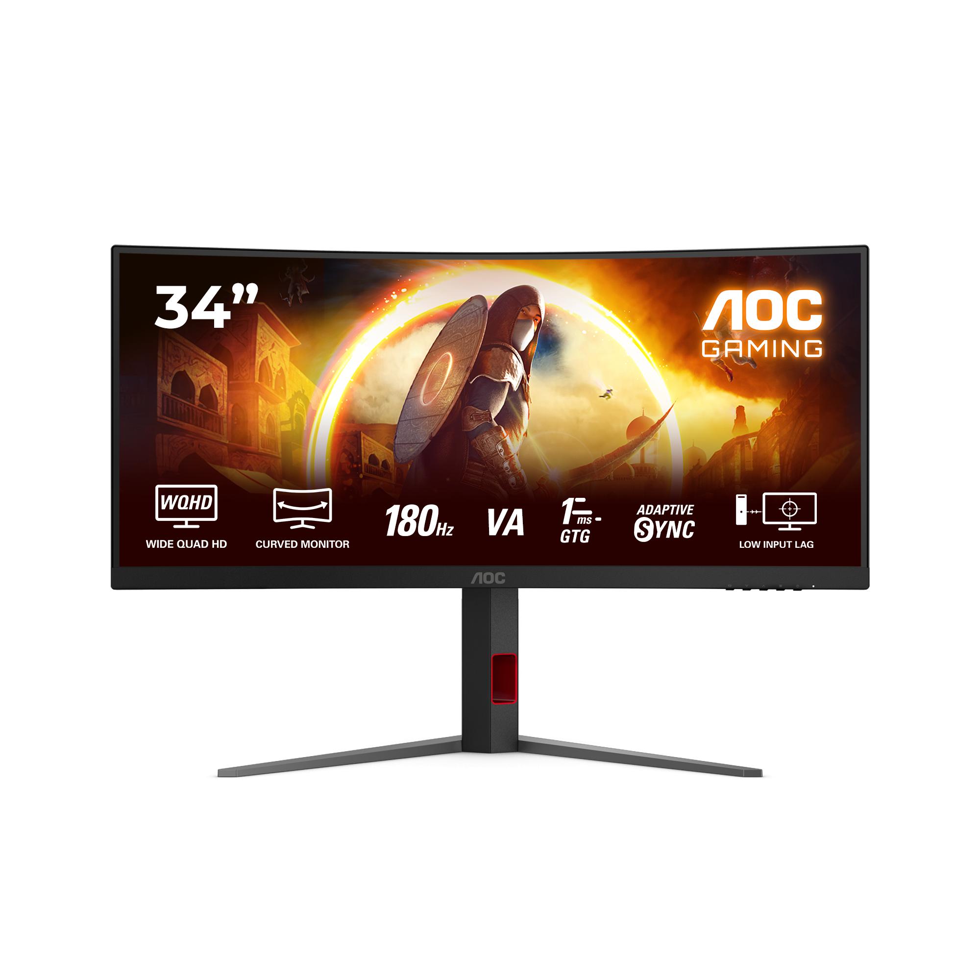 Skærm Til Gaming Aoc Cu34g4 Wqhd 180 Sort Rød