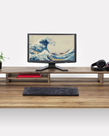Stor Computer Stander Valnøddetræ 120x20x11