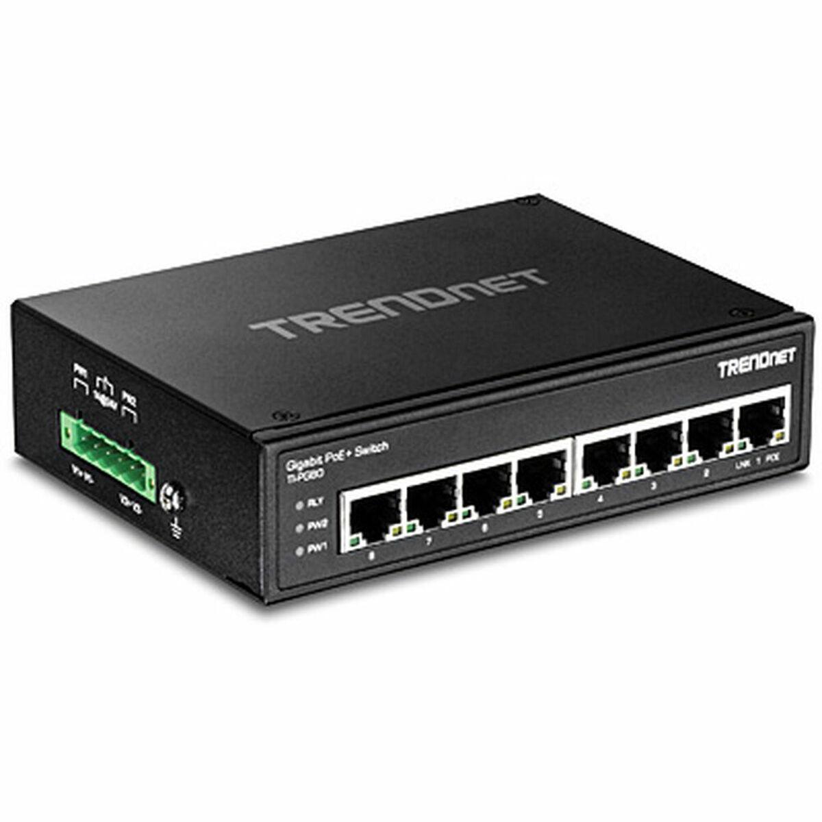 Trendnet Pg80 Port Gigabit Poe Switch Metal Vægmontering