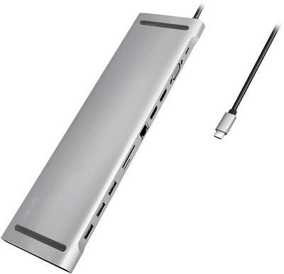 Usb Dockingstation Logilink Ua0373 Med Kortlæser Dual Display Sølv