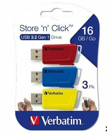 Usb Flashdrive Verbatim Store Click Multifarver Pak Sæt