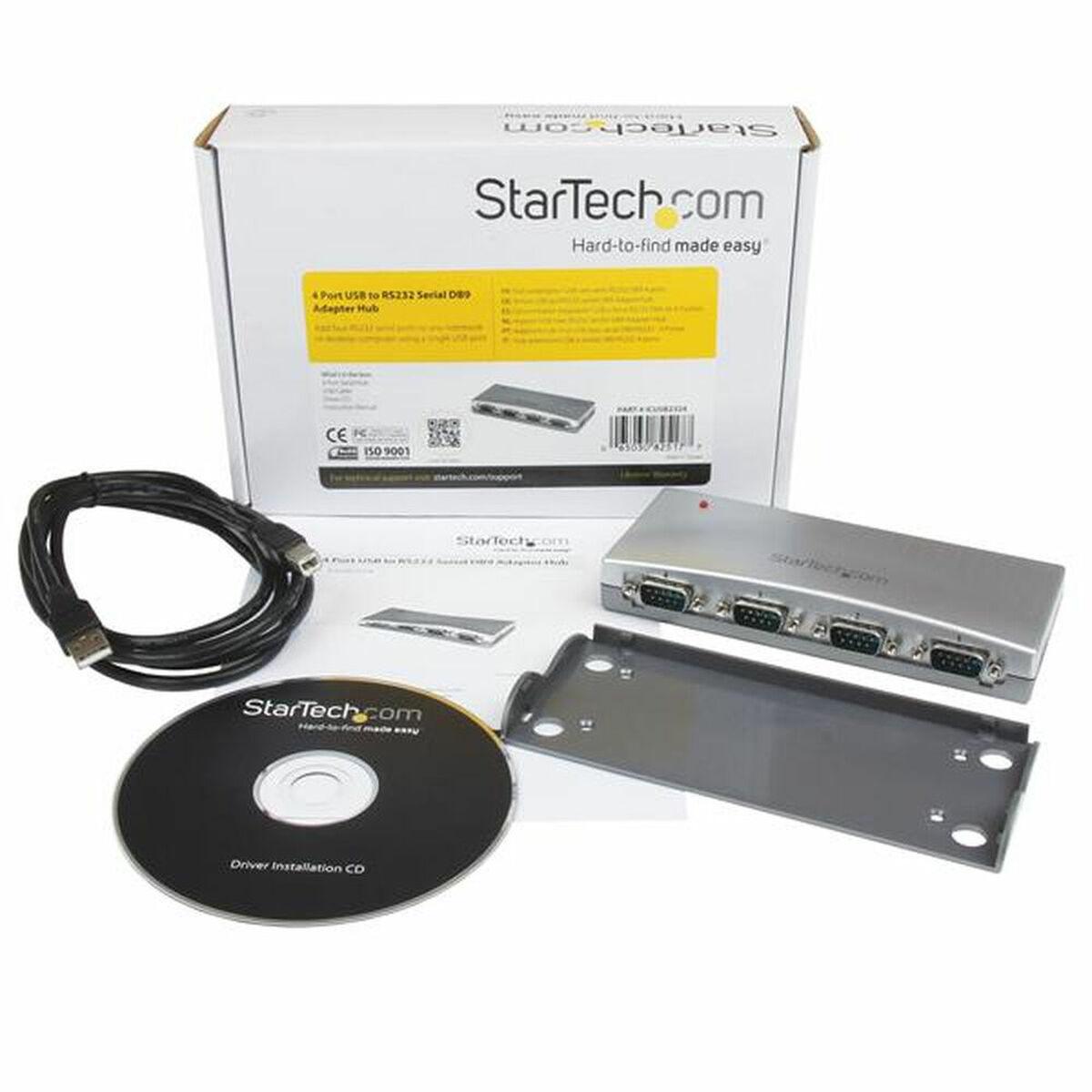 Usb Hub Til Rs232 Seriel Startech Icusb2324 Porte Sølvfarvet