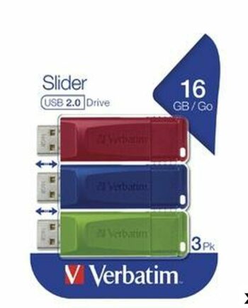 Usb Stik Verbatim Slider Pak Multifarvet