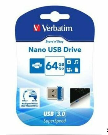 Verbatim Storenstay Nano Usb Blå Sort Pak